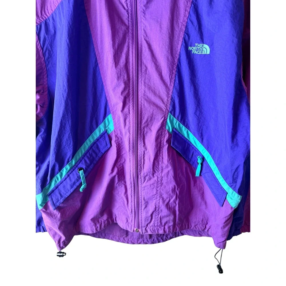 Vintage The North Face Windbreaker Jacket Purple Teal Colorblock Mens Medium